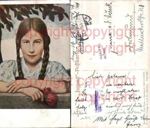 463466,Künstler AK Ludw. v. Zumbusch Luiserl Mädchen Zöpfe pub Jugend G. Hirth