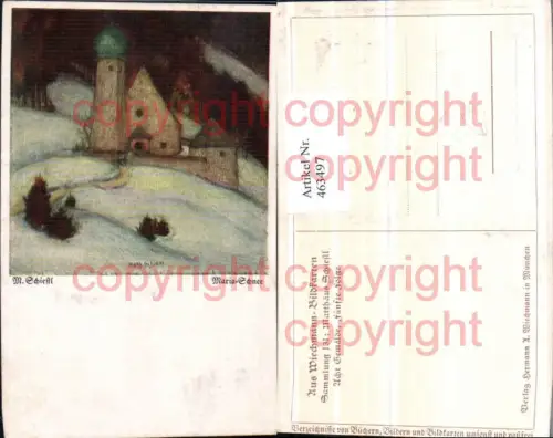 463497,Künstler AK M. Schiestl Maria-Schnee Kirche Winterbild