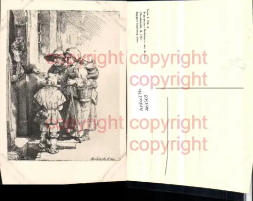 463565,Künstler AK Rembrandt Beggars receiving alms Familie