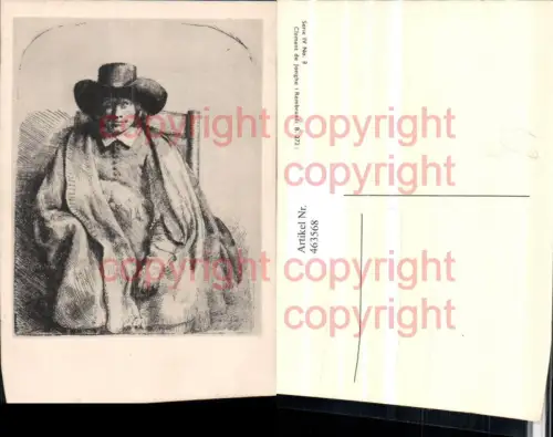463568,Künstler AK Rembrandt Clement de Jonghe Mann m. Hut