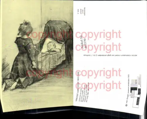 463570,Künstler AK Vincent van Gogh Mädchen an einer Wiege