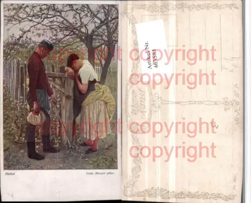 463581,Künstler AK Leop. Burger Herbst Frau Trauer pub B.K.W.I. 1935