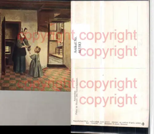 463583,Künstler AK Pieter de Hooch Vorratskammer Mutter m. Kind