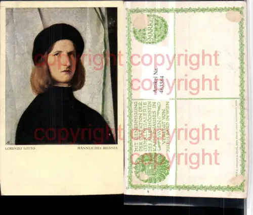 463584,Künstler AK Lorenzo Lotto Männliches Bildnis Portrait