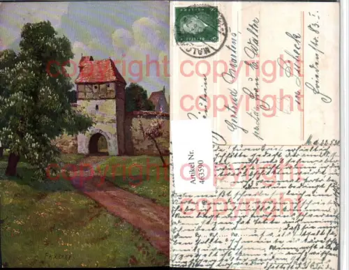 463590,Künstler AK F. A. Kekep Stadttor Tor
