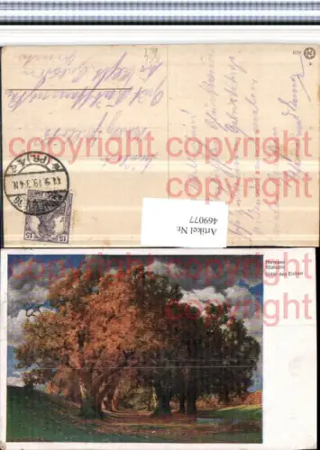 469077,Künstler AK Hermann Rüdisühli Unter den Eichen Bäume