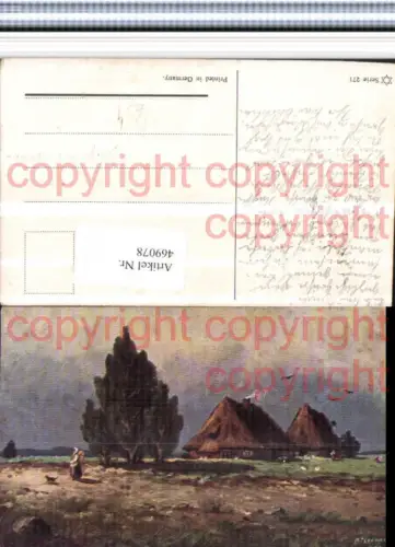 469078,Künstler AK Hugo Lissmann Landschaft Häuser