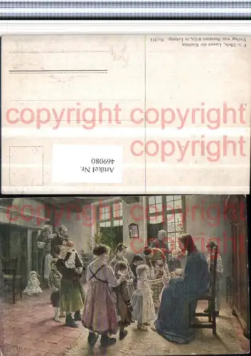 469080,Künstler AK F. v. Uhde Lasset die Kindlein Kinder