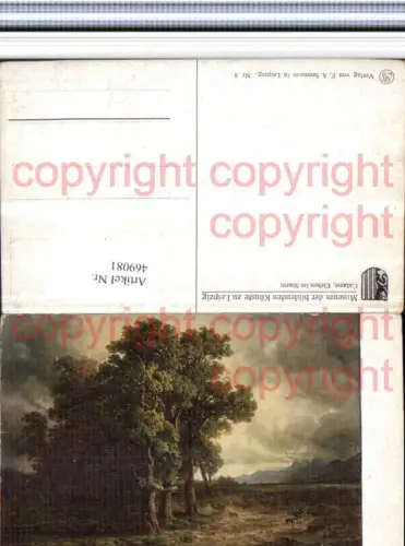 469081,Künstler AK Calame Eichen im Sturm Landschaft Bäume