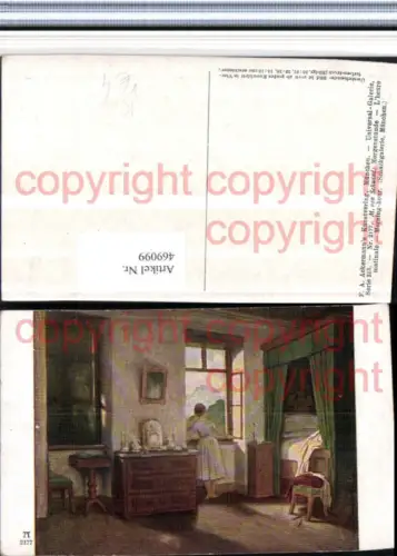 469099,Künstler AK M. v. Schwind Morgenstunde Bett Fenster pub Ackermann 2177
