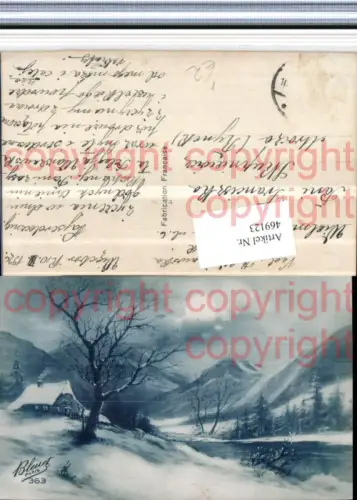 469123,Künstler AK Winterlandschaft Bergkulisse pub Bleuet Paris 363