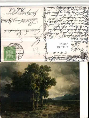 485956,Künstler AK Alexandre Calame Eichen im Sturm Landschaft