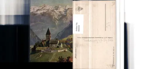 486028,Künstler AK W. Bürger Bergkirchlein Kirche Bergkulisse