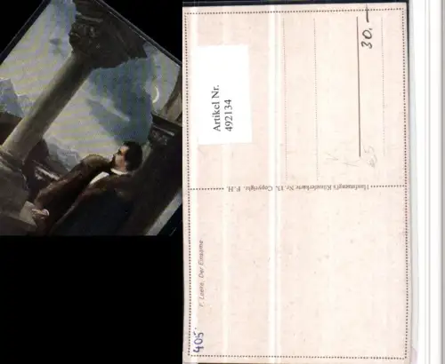 492134,Künstler AK F. Leeke Der Einsame Mann Mantel pub Hanfstaengl 13