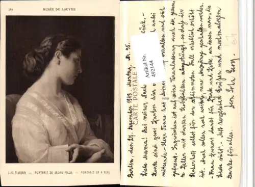 492144,Künstler AK J.-H. Flandrin Portrait de Jeune Fille Mädchen