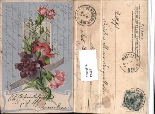 492181,Künstler AK Blumen Nelken