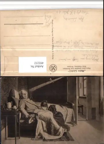 492232,Künstler AK Fritz Fleischer Mehr Licht Goethe Tod Trauer