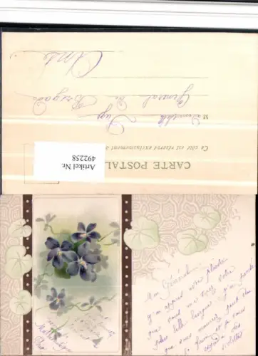 492258,Künstler Litho Veilchen Blumen Blätter