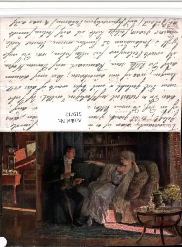 519712,Künstler AK H. Gitter Plauderecke Liebe Paar Sofa