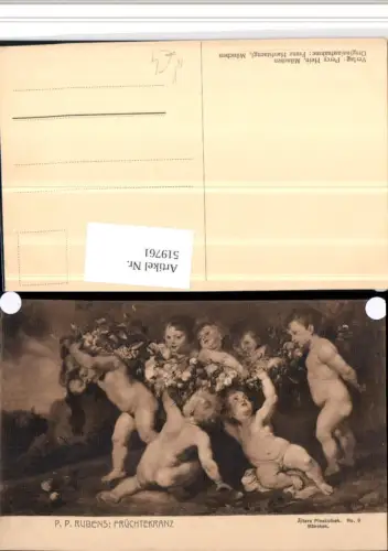519761,Künstler AK P.P. Rubens Früchtekranz Kinder pub F. Hanfstaengl