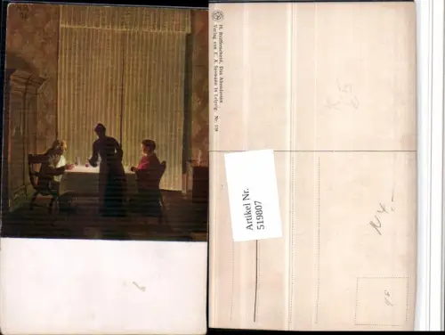 519807,Künstler AK H. Reifferscheid Abendessen Paar Tisch