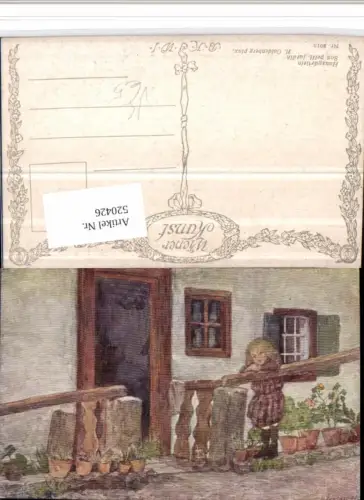 520426,Künstler AK H. Goldenberg Hausgärtlein Kind Tür pub B.K.W.I. 2013