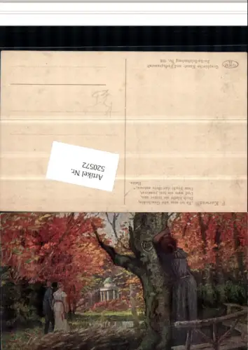 520572,Künstler AK F. Korwan Es ist eine alte Geschichte Liebe Trauer Baum