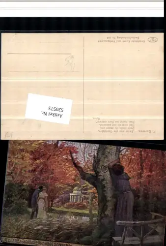 520573,Künstler AK F. Korwan Es ist eine alte Geschichte Liebe Trauer Baum