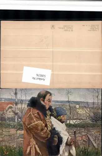 520576,Künstler AK J. Uprka Im Herbst Liebe Paar Mantel