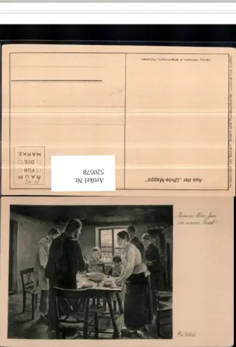 520578,Künstler AK F. v. Uhde Komm Herr Jesu sei unser Gast Familie