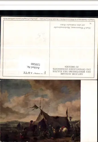 520580,Künstler AK P. Wouwerman Marketenderzelte mit dem trinkenden Reiter