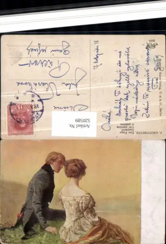 520589,Künstler AK F. Grotemeyer Eine Frage Liebe Paar Kleid