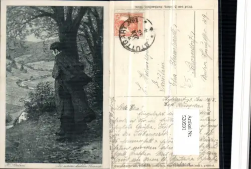 520591,Künstler AK H. Stalzen In einem kühlen Grunde Mann Baum
