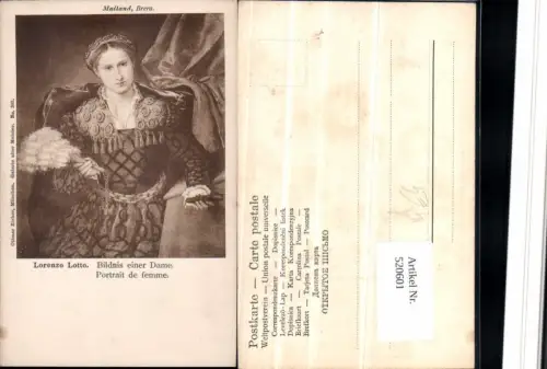 520601,Künstler AK Lorenzo Lotto Bildnis einer Dame pub Ottmar Zieher 307