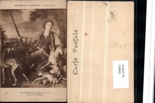 520602,Künstler AK Francois Desportes Portrait de Desportes Jagd Hunde Hase