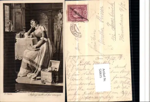 520615,Künstler AK C. Probst Anfangs wollt ich fast verzagen Frau Buch