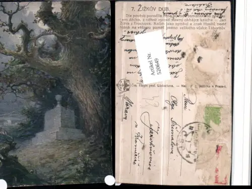 520649,Künstler AK Liebschera F. J. Jedlicka Zizkuv Dub Baum