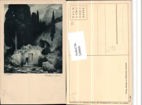 520669,Künstler AK F. Keller Böcklins Grab Grabmal