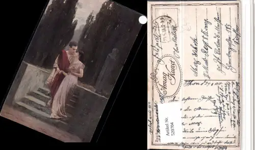 520704,Künstler AK E. Schneider Zwei Seelen ein Gedanke Liebe Paar Kuss