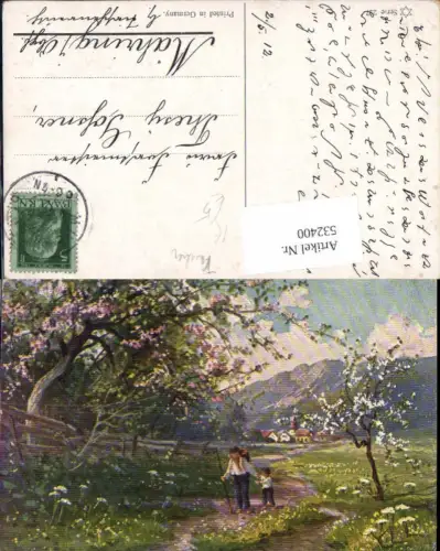 532400,Künstler AK F. Tauber Wanderer wandern