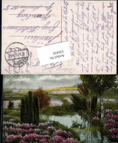 532410,Künstler AK Lüneburger Heide Feldpost