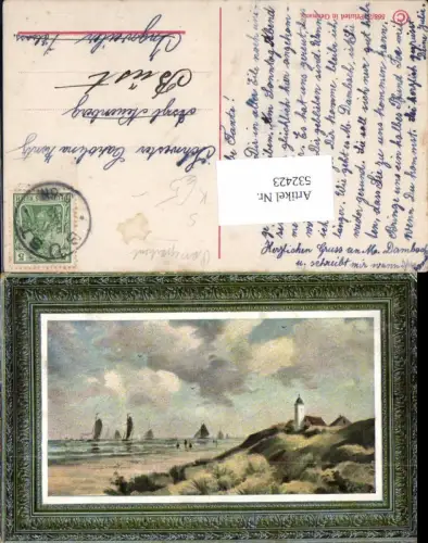 532423,Künstler AK Passepartout Strand St. Büst n. Ingweiler Irrläufer