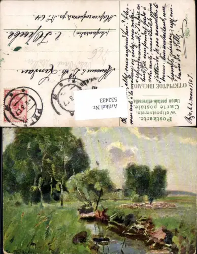 532433,Künstler AK Peter Paul Müller Hirte Schafe Schäfer