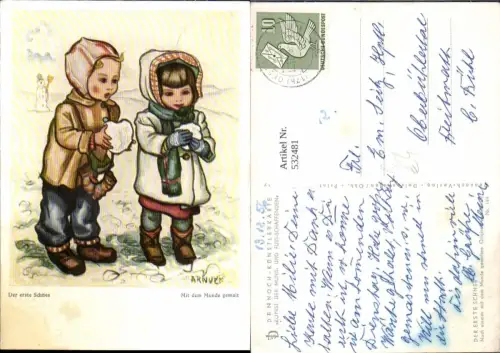 532481,Künstler AK mundgemalt Arnulf Schneemann Kinder pub Dennoch 144