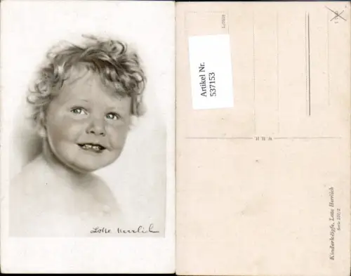 537153,tolle Künstler AK Lotte Herrlich Kinderköpfe 231euro2 Kind portrait