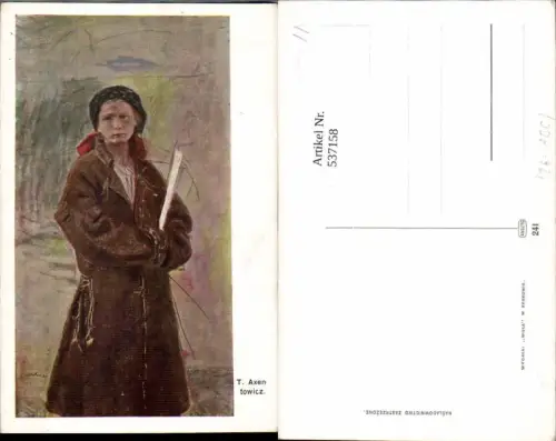 537158,tolle Künstler AK T. Axentowicz Krakau Krakow Typen Type