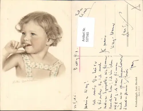 537165,tolle Künstler AK Lotte Herrlich Kinderköpfe 221euro2 Portrait Mädchen