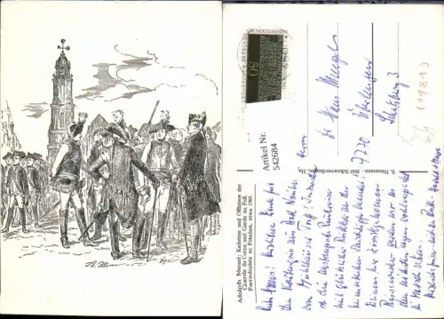 542684,Künstler AK Adolph Menzel Kadetten u. Offiziere Potsdam 1767