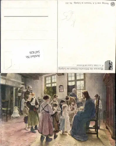 547426,Künstler AK F. v. Uhde Lasset die Kindlein Kinder Jesus Religion