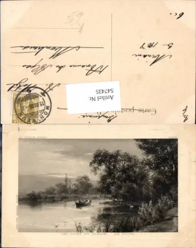 547435,Künstler AK H. Colls Am Fluss